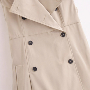 Bộ sưu tập mùa hè 2025 mới phong cách Châu Âu Mỹ đôi ngực trench coat Váy thỏ lông Vuông Nút khăn-2394077 - Product Image 3