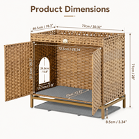 Armoire de litière pour chat de luxe personnalisée, pliable, en rotin tressé, avec bac à litière dissimulé, maison pour chat d'intérieur, cages et maisons pour animaux de compagnie pour grands chats