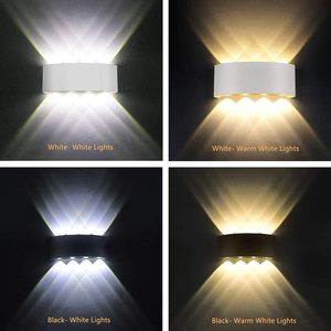 Applique murale extérieure LED moderne en forme de cylindre, en alliage d'aluminium, éclairage haut et bas, blanc chaud 2700K, pour jardin et maison - Product Image 2