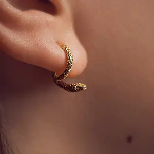 New Light Luxury Personality Exaggerate Snake shaped Metal Animal Sweet Cool Fashion Multi wear Fashion Women's Earrings