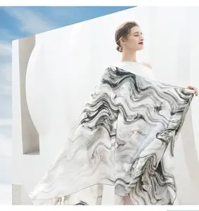 Bayan şal moda dijital baskı özel tasarım 60*180cm 100% büyük boy uzun ipek eşarp ipek şal eşarp