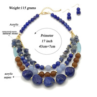 Parures de bijoux fantaisie : Colliers superposés, collier vintage en résine perlée, ensemble de colliers multirangs pour femme