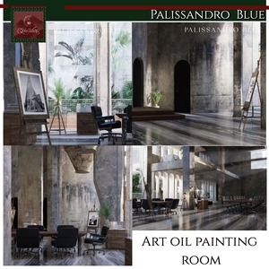 Dalles de sol GOLDKING Palissandro Blue, grand format, découpe sur mesure pour résidences de luxe, hôtels, <span class=keywords><strong>kit</strong></span> complet avec plinthes - Product Image 2