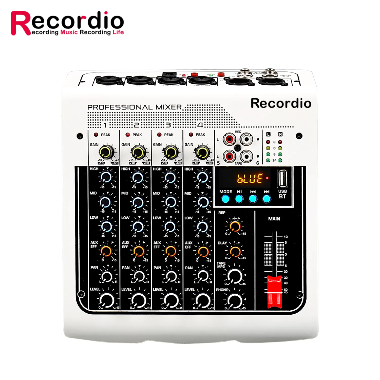 GAX-NJ6 2022 novo mini mixer de áudio 6 canais usb, com função febre catálica dental 48v fantasia power multi-função mixer