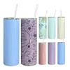 Vente en gros Nouveau gobelet de sublimation design Skinny 20oz droit couleur skinny expédition rapide gobelet de sublimation avec couvercle paille