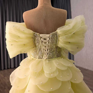 <span class=keywords><strong>ชุด</strong></span>ราตรีทรงเมอร์เมดสีเหลืองมุกสุดหรู พร้อมกระโปรงคลุม รุ่น Jancember 251140 - Product Image 6