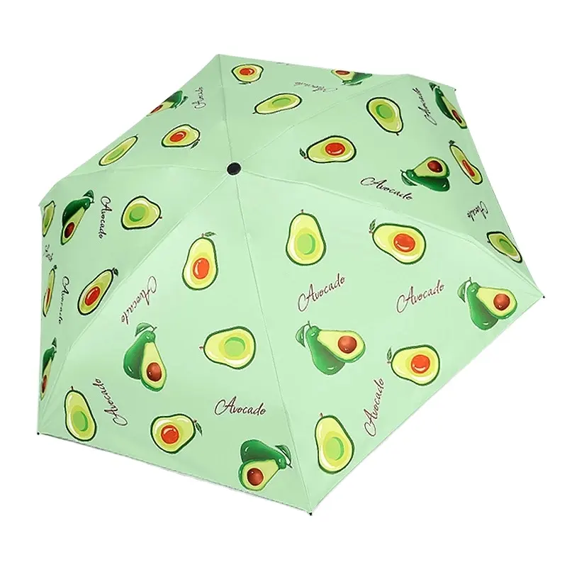 Mini Capsule Cute Fruit pattern umbrella Five-folding Sun protection Anti-UV UPF50 umbrella folding pocket Umbrellara for girl