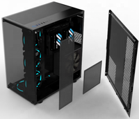 Boîtier d'ordinateur de jeu vertical en alliage d'aluminium avec panneau en verre trempé, système de refroidissement par eau, compatible ATX/MATX, installation 3.5/2.5 pouces