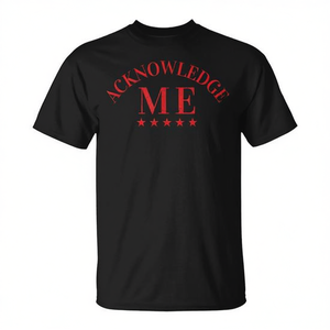 T-shirt de compétition sportive « Acknowledge Me » noir et rouge imprimé pour homme – Tenue décontractée - Product Image 2