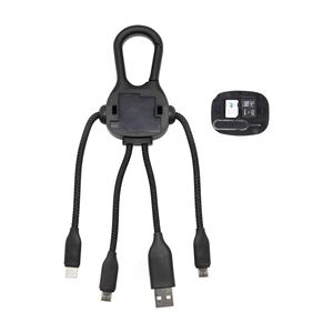 Custom Product Keychain Phone <b>Usb</b> <b>Cable</b> 4 In1 Led <b>Usb</b> Charging <b>Cable</b> Line Keychain Multi-function Gift Customization Data <b>Cable</b> - Product Image 3