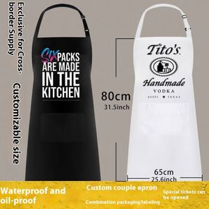 Delantal de Cocina Personalizado con Logotipo, Delantal de Trabajo para Chef, de Poliéster Impermeable, sin Mangas, con Bolsillos, Lavable y Reutilizable para el Hogar, Sublimación de Alimentos - Product Image 2