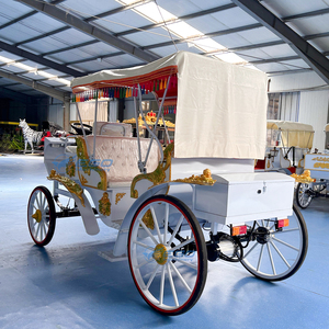 Vente directe usine : Chariot de chevaux électrique romantique victorien à 4 roues, structure en acier, pour excursions panoramiques, haut de gamme, personnalisable pour mariages - Product Image 5