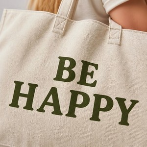 <b>Large</b> Canvas <b>Tote</b> <b>Bag</b> Heavyweight Cotton Reusable Printed Shopping <b>Bag</b> with Front Pocket for Women Grocery Work Daily - Product Image 2