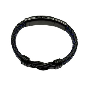 Brazalete con Nudo en Forma de Ocho, Acero Inoxidable, Cierre Ajustable a Presión, Joyería para Hombre, Regalo, Diseño Geométrico - Product Image 4