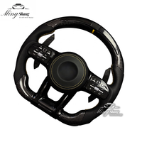 Le volant de voiture en fibre de carbone tout noir à étiquette jaune LED convient à Mercedes-Benz AMG GLA GLE GLK GLC CLA CLS ML SLC GLB