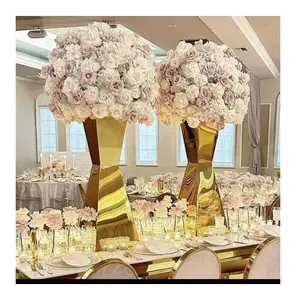 New Stainless Steel Dessert Table Cake Table Wedding Props Hotel Decoration Tall Gold Metal Flower Stand Wedding Centerpieces