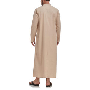 เสื้อผ้าอิสลามพรีเมียมสั่งทำขายส่ง โพลีเอสเตอร์ลำลองสำหรับฤดูร้อน ชุดผู้ชายไซส์ใหญ่ แขนยาว ยาวคลุมเท้า - Product Image 6