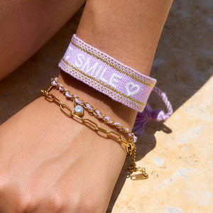 Pulsera de Moda con Dijes, Cuerda Dorada y Morada, Trébol de Cuatro Hojas, Colgante de Árbol de Coco, Joyería de Regalo - Product Image 2