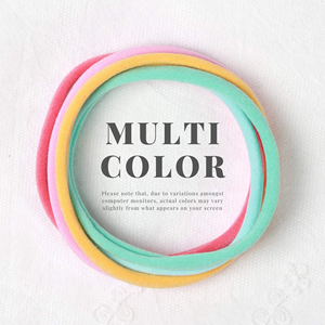 Bandas elásticas para el pelo de nailon supersuave y sin costuras de 2,8 ", lazos para el pelo de <span class=keywords><strong>color</strong></span> sólido dulce, sin daños, para niñas - Product Image 3
