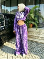 Setelan Hoodie Crop Wanita - Pakaian Kasual Jalanan yang Bernapas & Ringan, Ukuran Besar, Celana Panjang & Hoodie