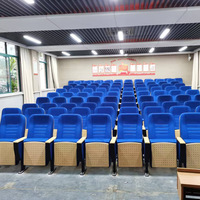 Chaise d'auditorium pliable en bois de style américain avec accoudoirs, siège multifonctionnel pour salle de conférence, amphithéâtre, cinéma