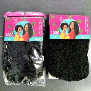 Cheveux synthétiques doux et volumineux de 12 pouces, style afro crépu bouclé, en vrac, 100g, pour tresses et extensions de dreadlocks, vente en gros à prix réduit - Product Image 2