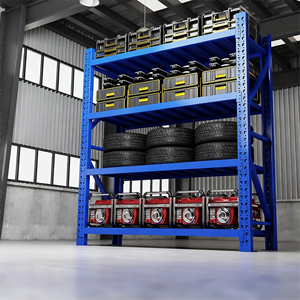 מדף מתכת ללא ברגים במחיר נמוך, 5 שכבות, מדף אחסון למוסך, מדפים מערום מברזל הניתנים להתאמה אישית, מדפי פלדה קלים מתכווננים - Product Image 2