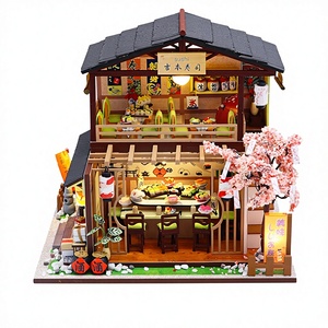 HOYE CRAFTS Rompecabezas 3D <span class=keywords><strong>de</strong></span> Alta Calidad, Modelo <span class=keywords><strong>de</strong></span> Tienda <span class=keywords><strong>de</strong></span> Sushi, Set <span class=keywords><strong>de</strong></span> Rompecabezas, Mini Casa <span class=keywords><strong>de</strong></span> Muñecas, Juguetes Educativos DIY <span class=keywords><strong>de</strong></span> Madera y Plástico para Todas las Edades - Product Image 3