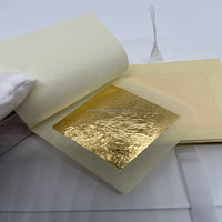 4.33x4.33cm 24K véritable feuille d'or chinoise feuille de papier véritable feuille d'or pour soins de la peau cosmétiques gâteau décoration coulée Durable