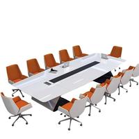 Mesa de Conferencia Modular Extensible de Madera Sólida de Lujo Moderno para 12 Personas con Garantía de 5 Años para Uso Comercial en Oficinas