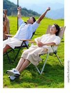Chaise de camping pliable Zentopia avec sac isotherme, accoudoirs rembourrés, siège portable pour plage et pique-nique, mobilier de jardin en gros