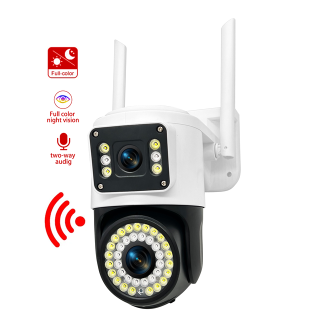 V380 6MP Outdoor PTZ Network Camera Dual Lens Wifi Surveil IP Camera Alarm Two Way Audio Support 128 Memory Card CCTV Cameras