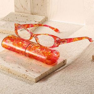 Gafas de Lectura con Marco Pequeño para Mujer, Diseño Floral Colorido, Anti Luz Azul, con Caja, Moda 2025 - Product Image 4