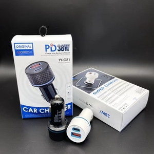 Hot bán 38W USB C Sạc xe hơi 5A 2A sạc nhanh USB 3.0 + C xách tay Adapter tương thích xe ô tô thông minh Điện thoại di động QC3.0 ABS - Product Image 3