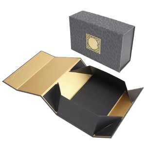 Scatola Regalo Pieghevole Nera in Cartone per Testimoni, Chiusura Magnetica, Realizzata con Materiali Riciclati, Scatole Rigide per Smalto, Olio, <span class=keywords><strong>Cosmetici</strong></span> - Product Image 2