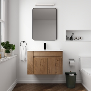 Ceramic Sink Top 30 Inch Bathroom Cabinet Vanity for Single Floating Bathroom