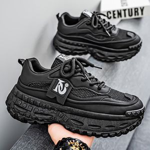 Fabricante al por mayor malla transpirable zapatos neumático suela gruesa altura aumento zapatos hombres zapatillas Casuales - Product Image 6