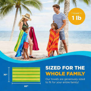 Wholesale High Quality 100% Cotton Custom Logo Stripe Beach <strong>Towel</strong> <strong>Sunbed</strong> Sand-Free Quick-Dry Personalised Bath Travel <strong>Towel</strong> - Product Image 6