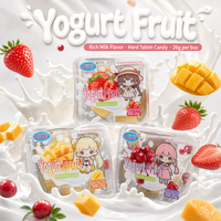 Nouveauté Bonbons Pressés Fourrés aux Fruits Saveur Yaourt 26g Fraise Mangue Canneberge Bonbons en Comprimés Lactés Jouets pour Enfants Cadeau