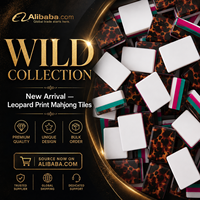 Tuiles de Mahjong en Acrylique de Luxe Modernes en Gros, Motif Animal, Face Inversée Colorée, Superposées, Résistantes à l'Eau, Écologiques, pour le Divertissement