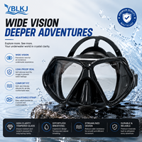 Masque de plongée sous-marine à double lentille de qualité supérieure, verre trempé, vision claire, ajustement sécurisé, lunettes de plongée en silicone pour adultes