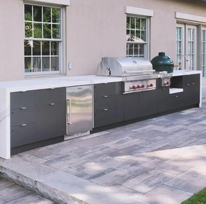 Baru kedatangan luar ruangan BBQ Gas panggang pulau kabinet dapur Pizza Oven pernis dicat villa Backsplash keran laci engsel geser - Product Image 4