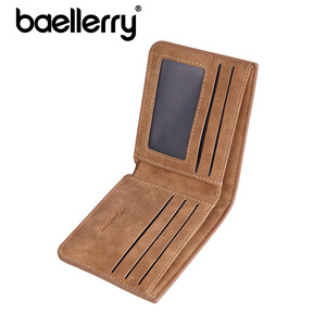 Portefeuille fin pour homme Baellerry, en cuir véritable marron, pour un usage quotidien - Product Image 2