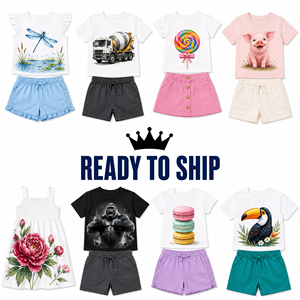 Lots en gros de vêtements d'été mixtes pour enfants : ensembles 2 pièces (T-shirt et short/jupe) pour bébés et tout-petits garçons et filles - Product Image 1