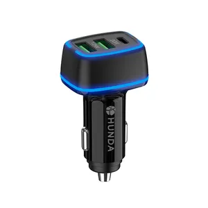 car usb charger with logo type-c car laptop charger small adapter usb type c qc 3.0 fast pd3.0 port tc usb c 30w car charger