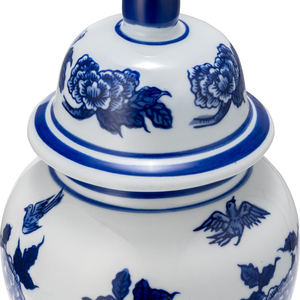Vaso in Ceramica con Motivo Floreale Blu, Decorazione Tradizionale per Soggiorno e Casa - Product Image 3