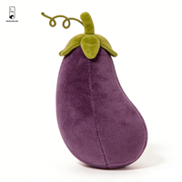 Coussin en peluche aubergine violet vif - Coussin décoratif doux en forme de légume - Décoration alimentaire unique pour chambre d'enfant