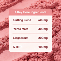 OEM Private Label Cutting Mix Berberine Yerba Mate Powder Sticks with Magnesium FOS Strawberry Acai Metabolic Support 30ct