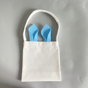 Paskalya yumurta avı için paskalya tavşanı kulak Tote sepet kulplu çanta ve tavşan kulakları, paskalya çocuk partisi - Product Image 5
