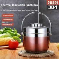 Nouvelle boîte à lunch en acier inoxydable 304 Double couche isolée Tiffin Pot Lunch Container Anti-Spill Vacuum